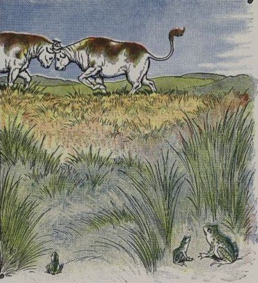 HAI CHÚ BÒ VÀ CON ẾCH